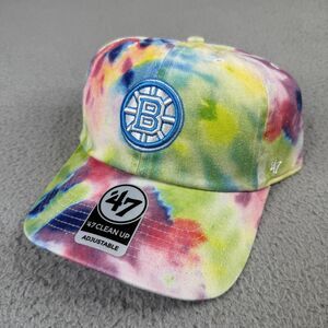 Boston Bruins Hat Cap Strap Back Spectral Tie Dye 47 Clean Up NHL Hockey Men NWT